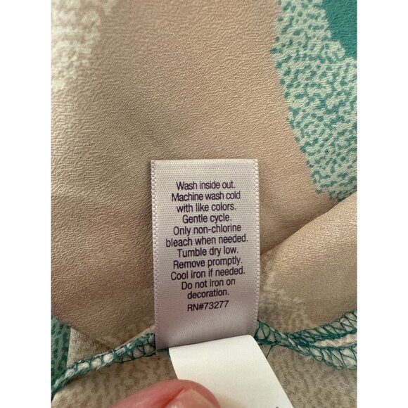 Jennifer Lopez Womens Abstract Print Polyester Blouse With 3/4 Sleeves Large Mul - Picture 6 of 6